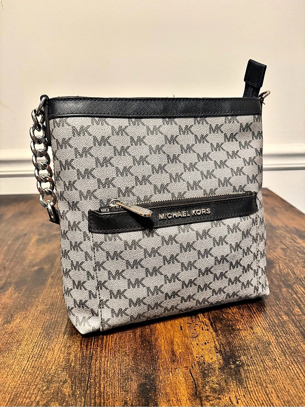 Michael Kors Monogram Chain Crossbody Bag - Picture 5 of 12